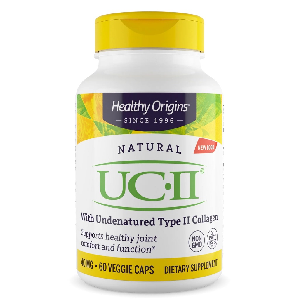 Sunde oprindelser UC- II 40 mg (ikke denatureret type II kollagen, ikke-GMO, gluten fri, fælles støtte), 60 Veggie Caps