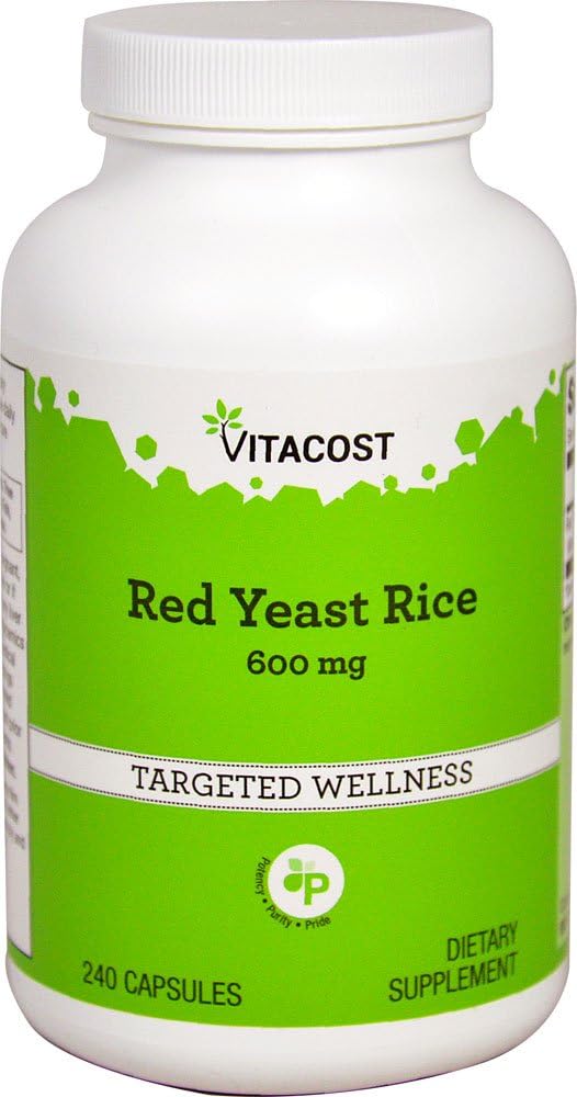 Vitacost Rød Gær Ris - 600 mg - 240 Kapsler