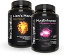 Intelligent Labs 2- in-1 Bundle of MagEnhance Magnesium supplement (høj absorption Magnesium Glycinat, Threonat, og Taurat) og Lions Mane Mushroom supplement (100% Fruiting Kropsekstrakt)