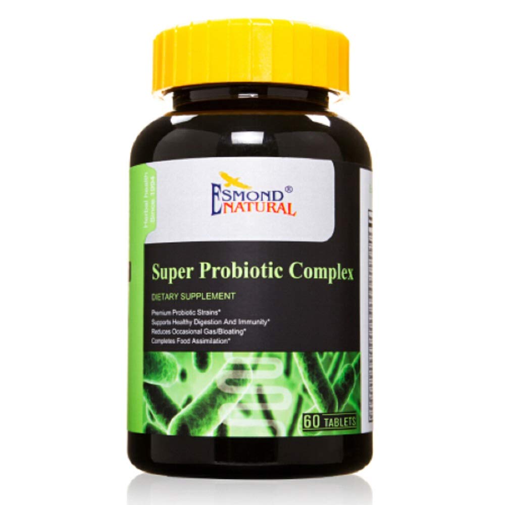 Super Probiotisk Complex (Reduces Occasional Gas / Bloating), GMP, Natural Product Assn Certified, Made in USA - 60 tabletter