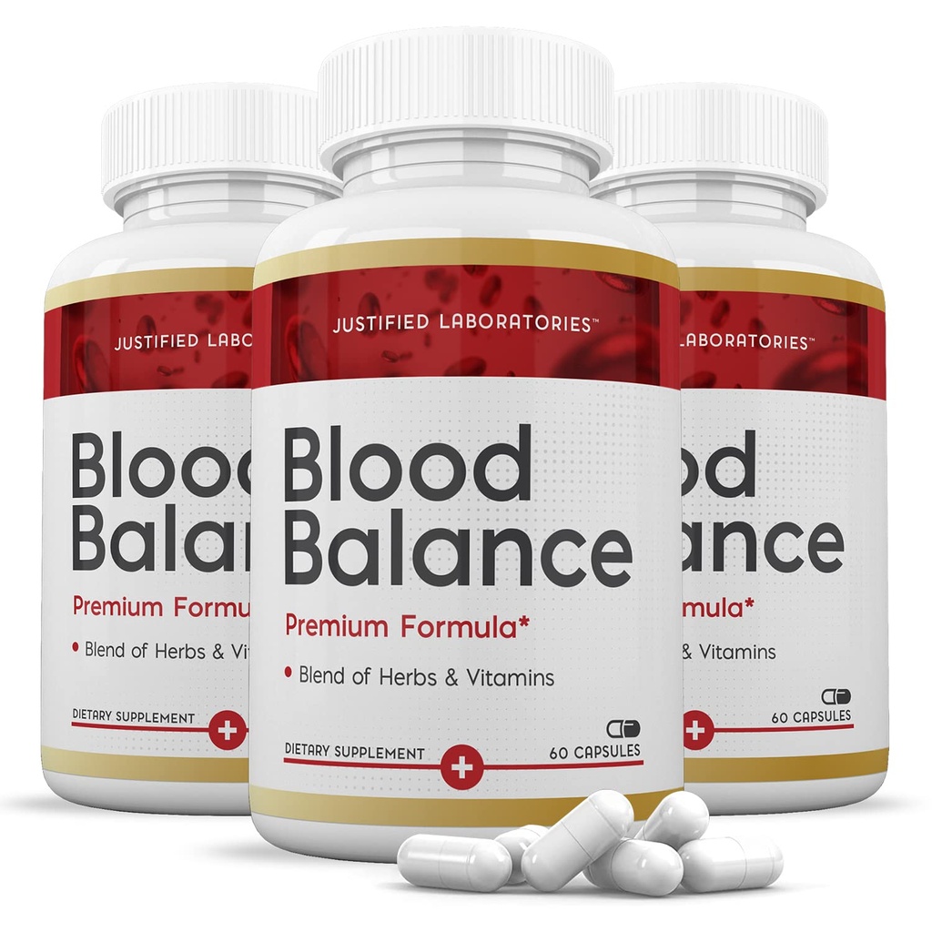 Justified Laboratories Blood Balance - 60 Capsules, Pack of 3 - Advanced Circulatory Support Formula with a Blend of Herbs & Vitamins - 90 Servings
