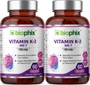 biophix Vitamin K2 MK- 7- 100 mcg 60 Vcaps 2 Pack - Understøtter stærke knogler immunforsvar