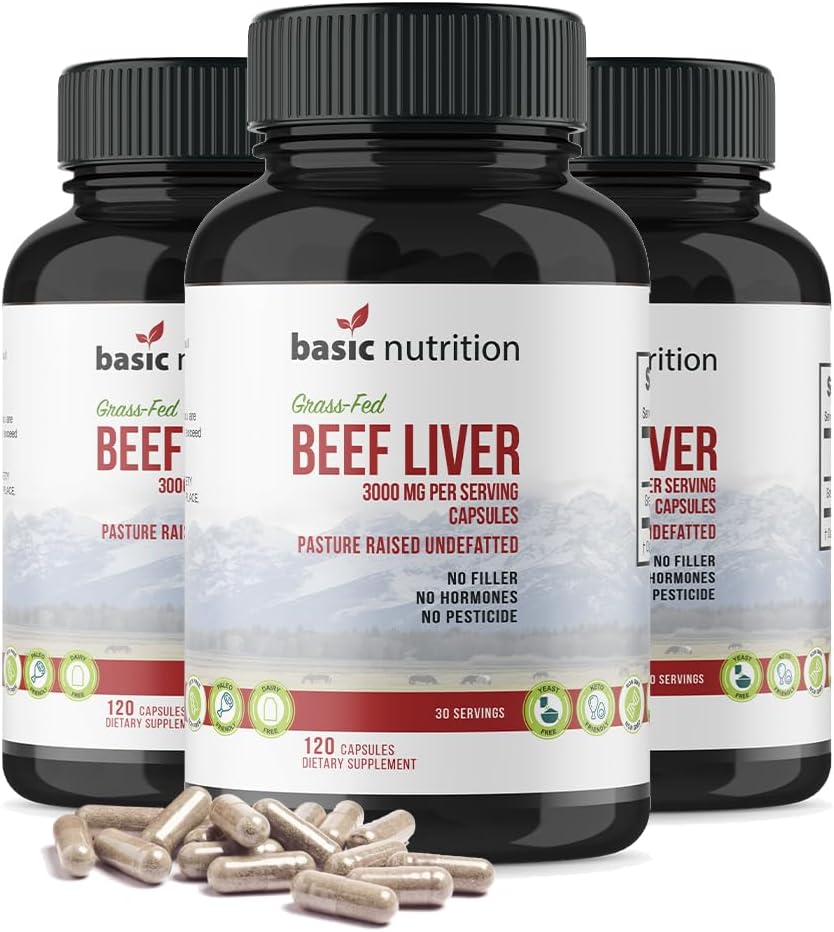 Pastore Raised Grass Fed Græs Færdig Oksekød Lever Kapsler 124; 3000mg Servering • 124; 100% Hormon Free Desickated, Undefatted Beef Lever med ingen Fylder, Non- GMO, Pesticide Free, Gluten- Free