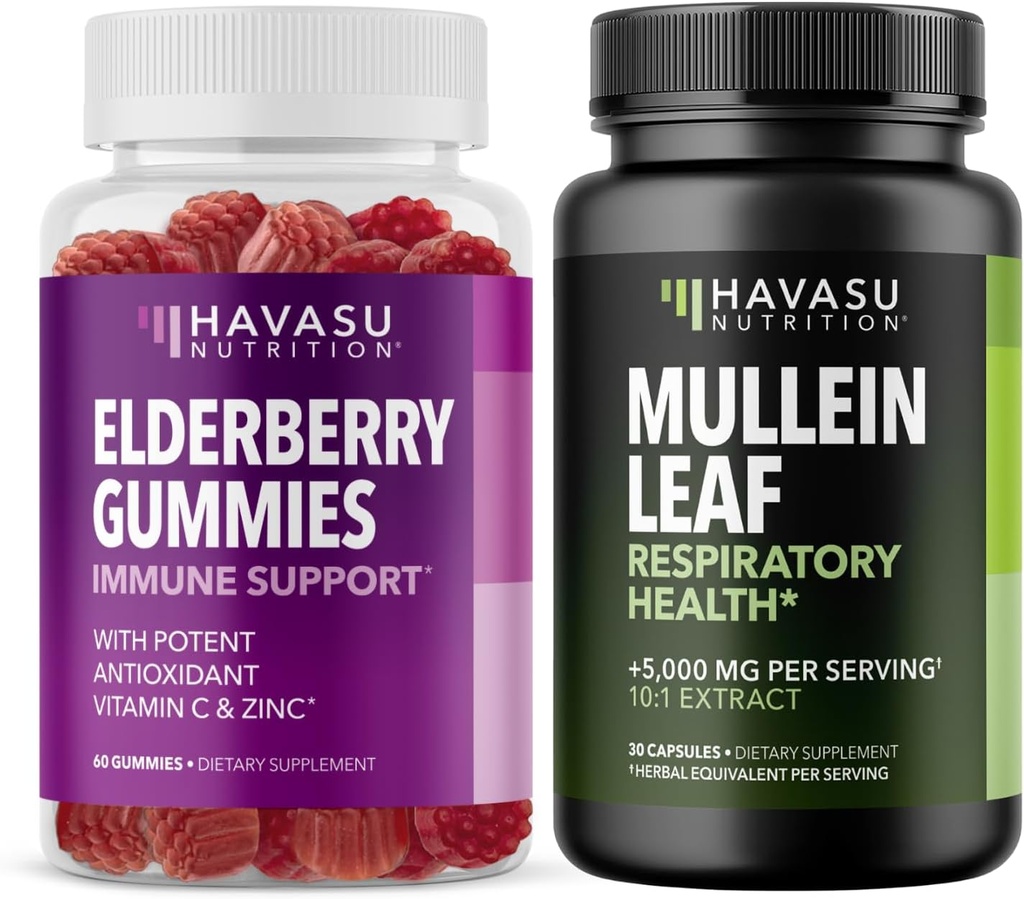 HAVASU NUTRITION Elderberry Gummies + Mullein Leaf Kapsler Immunstøtte Bundle