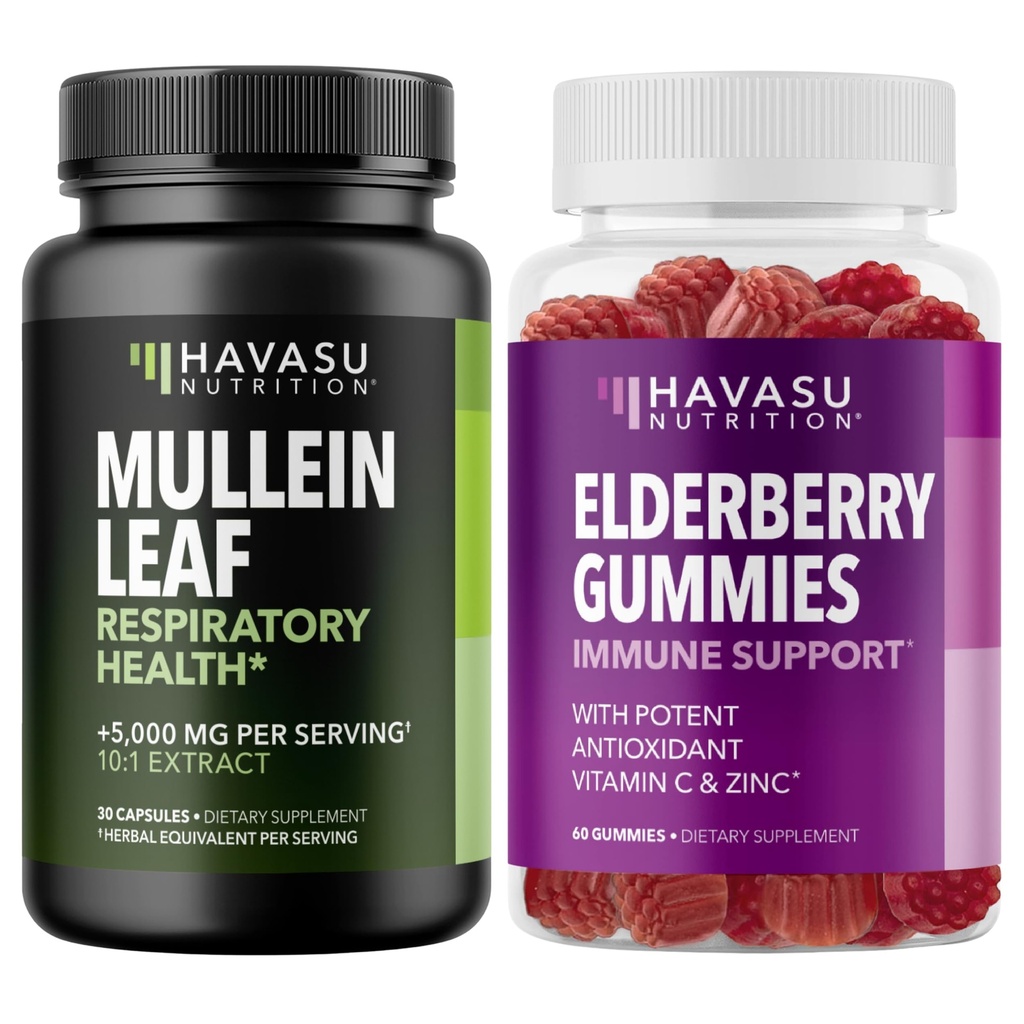 HAVASU NUTRITION Elderberry Gummies + Mullein Leaf Kapsler Immunstøtte Bundle
