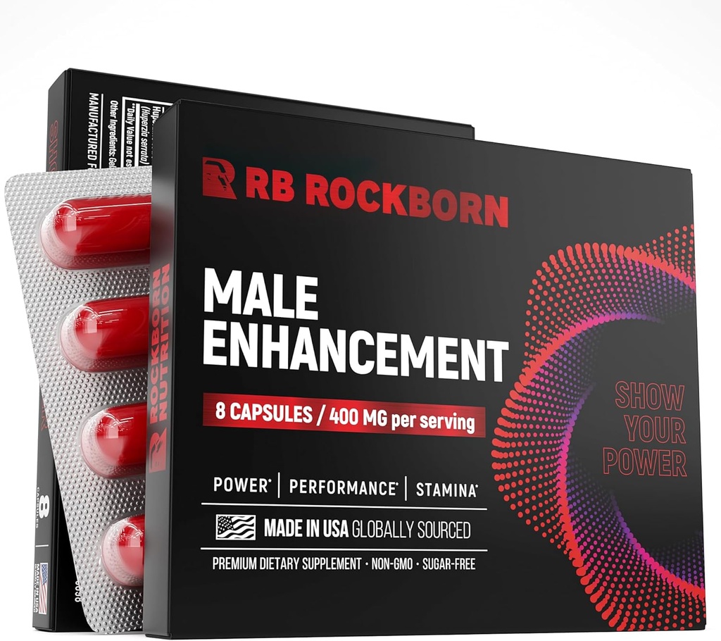 Herbal supplement til mænds sundhed med Horny Goat Weed og Tribulus Terrestris - Made in USA - 8 Kapsler