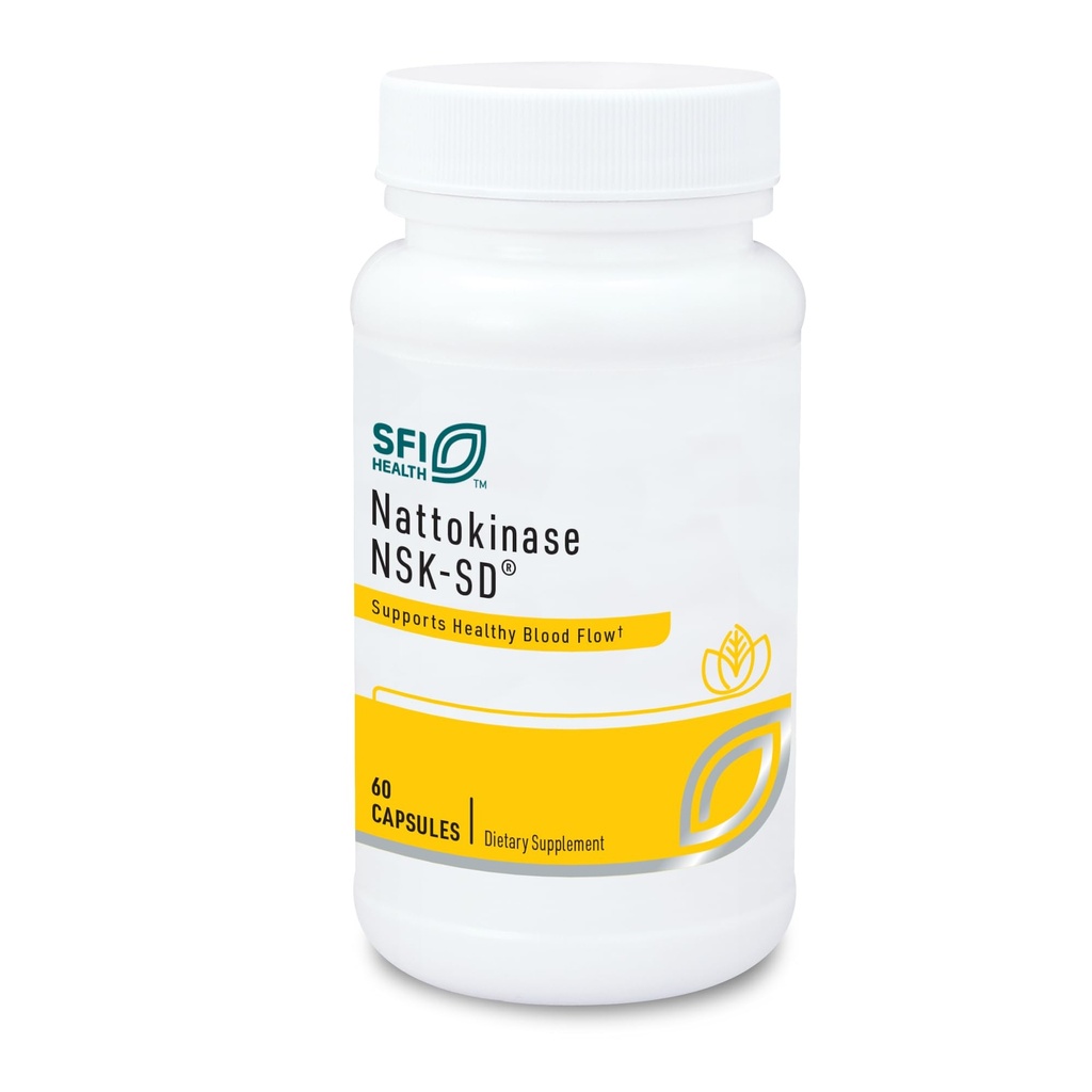 Klaire Labs SFI Health Natokinase NSK- SD - Proteolytisk enzym for cardiovaskulær support, Dairy & Gluten- Free (60 kapsler)