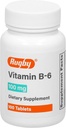 Rugby vitamin B- 6 tabletter - 100 mg vitamin B6 - Kosttilskud - 100 tal