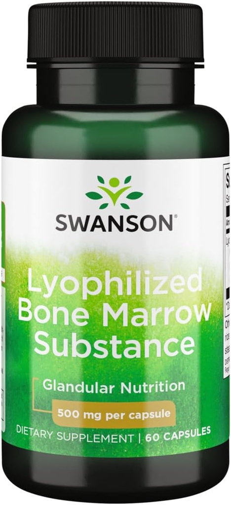 Swanson Raw Lyofilized Bone Marrow Substans 500 Milligram 60 Kapsler