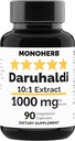 MONOHERB Daruhaldi Extract 1000 mg - 90 Kapsler - Indisk Berberry - Berberis Aristata - Daru Haldi