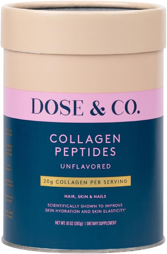 DOSE & CO. Pure collagen peptider til hår, hud & negle, unflavored - 10oz pulver supplement