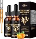 2 Pack Creatin HCL flydende dråber til mænd og kvinder, 1500mg flydende kreatin hydroklorid, høj absorption, 2 Fl Oz, sukkerfri Orange Flavor