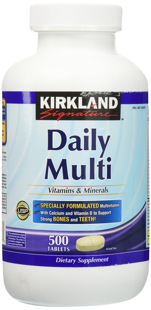 Kirkland Signature Daily Multi, 500 tabletter (2 pakker)
