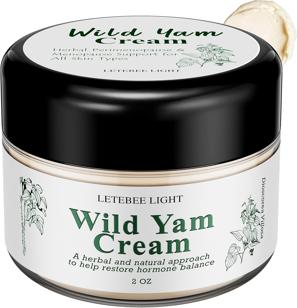 Wild Yam Cream for Hormone Balance: Naturlig Formel for Hot Flashs Night Sweats - Østrogen Progesteron Gratis 2 OZ