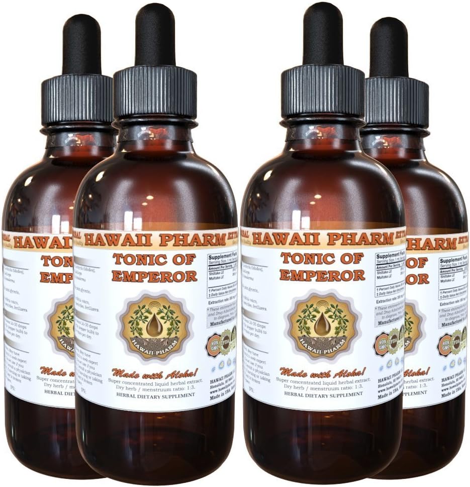 Shiitake, Maitake, Cordiceps, Reishi Liquid Extract, Organic Tørret Shiitake, Maitake, Cordiceps, Reishi Tincture, Herbal Supplement, Hawaii Pharm, Lavet i USA, 4x4 fl.oz