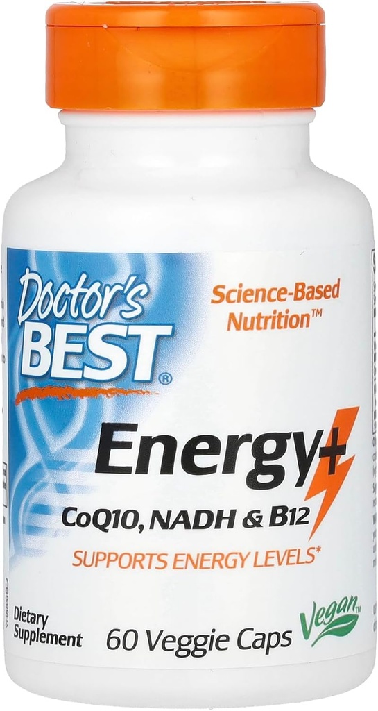 Doctor 's Best Energy + CoQ10, NADH & B12, Immunsystem, Energy, Mood, 60 Ct