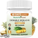 Chewable Iron Carbonyl 65 mg with Vitamin C 180 mg (for kvinder / mænd) - Tablet i Ananapple Flavor 60 Count (1)