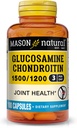 MASON NATURAL Glucosamine Chondroitin 1500 / 1200 med C-vitamin, understøtter fælles sundhed for normal fleksibilitet og mobilitet *, 100 kapsler, 1 måned Tilgang
