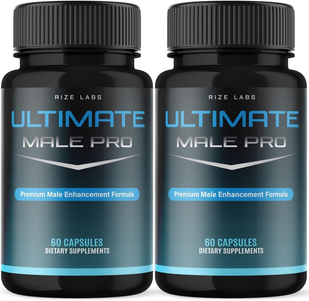 (2 Pack) Ultimate Mand Pro Kapsler til mænd, Ultimate Mand Extreme Supplement, All- Natural Support til en sund aktiv livsstil, UltimateMalePro Anmeldelser (120 Kapsler)