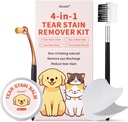 Tåregas Remover Kit til hunde og katte med tåregas Comb, tåregas Balm, Eye Cotton Pads, Pro Powder Børst forsigtigt fjerne tåregas, øjenrester, udledning, Mucus sekretioner
