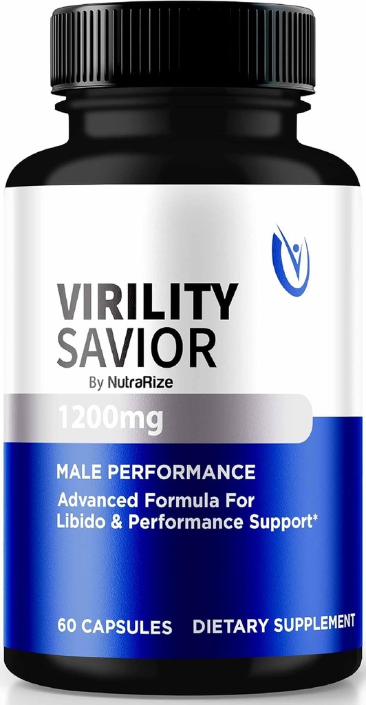 Virilitet Savior kapsler til mænd, Officiel VirilitySavior Mand Formel, Premium piller til Max ydeevne og tillid, All- Natural Support til Samlet Sundhed og Wellness Anmeldelser (60 Kapsler)