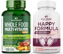 Grossic Wellness Hele fødevarer Multivitamin til mænd - Naturlige Multi Vitamin, Mineraler, Økologiske Ekstrakter Happy Formel Relief Supplement Bundle