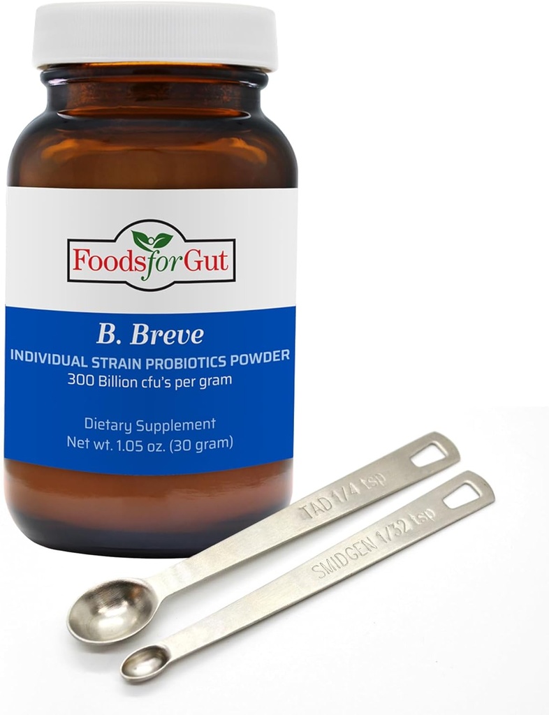 Fødevarer til Gut Bifidobacterium Breve Probiotic Powder 300 Millioner cfu 's • 124; Lavet i USA • 124; Ingen tilsætningsstoffer • 124; fordøjelsesfremmende & immunforsvar • 124; Høj potens • 124; B. Breve • 124; 30 Bedste (1,05 Oz)