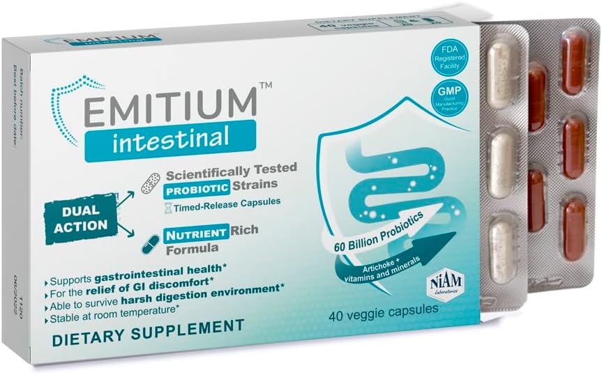 Probiotika & Prebiotika; IBS Relief, Diarré, Gas, Colon Health, fordøjelsesstøtte