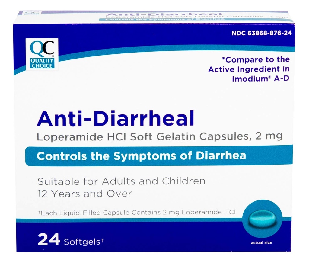 Kvalitetsvalg Loperamid 2mg Anti- Diarré 24 Grev Softgel