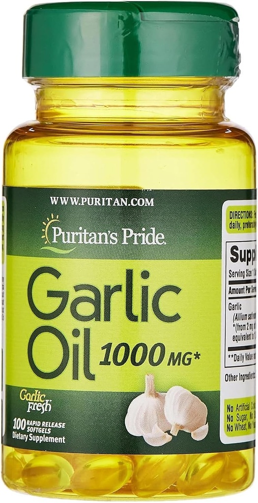 Puritan's Pride Garlic Oil 1000 mg 100 Softgels