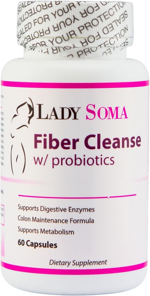 Lady Soma Fiber rengøring for kvinder med probiotika, 60 kapsler