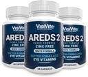 AREDS 2 Zink Free White Eye Vitaminer - Zeaxanthin Plus Lutein Macular Eye Vitaminer - Soy- Free - Zink og kobber Free Macular Health Formel - Pakke med 3