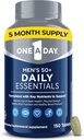One A Day Mænds Multivitamin 50 + Daily Essentials # 124; Multivitamin for mænd 50 Plus støtter immunsundhed, sund hjerne funktion & fysisk energi # 124; Vitamin til mænd med C-vitamin & zink, 150 Tæl