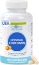 Core Med Science Liposomal Curcumin Kapsler, 500mg - Pure Turmerisk Extract Supplement - Høj Absorption Joint & Heart Health Support til voksne - fremmer kognitiv & hjerne sundhed, non-GMO (60 Greve)