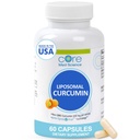 Core Med Science Liposomal Curcumin Kapsler, 500mg - Pure Turmerisk Extract Supplement - Høj Absorption Joint & Heart Health Support til voksne - fremmer kognitiv & hjerne sundhed, non-GMO (60 Greve)