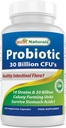 Bedste Naturals Probiotiske 10 Stammer & 30 Millioner CFU Intestinal Flora, 120 Veggie Kapsler - Hylde Stabil probiotisk (4146365)