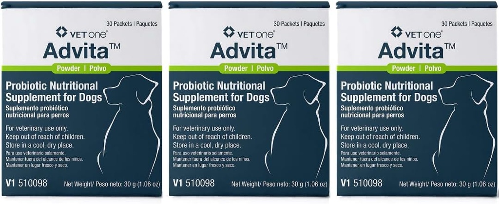 Vet One Advita Probiotic Nutritional supplement til hunde (3 æsker, 90 Pakninger)