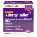 HealthCareAisle Allergy Relief - Fexofenadine Hydrochloride Tablets USP, 180 mg, 90 Tablets, Allergi Medicin, Non- Drowsy 24- Hour Relief