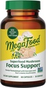 MegaFood Superfood Mushroom Focus Support - Doctor Formulated Lions Mane Supplement Kapsler - Lions Mane Mushroom Supplement med klinisk undersøgt Bacopa - Vegan - 60 Kapsler, 30 Servere