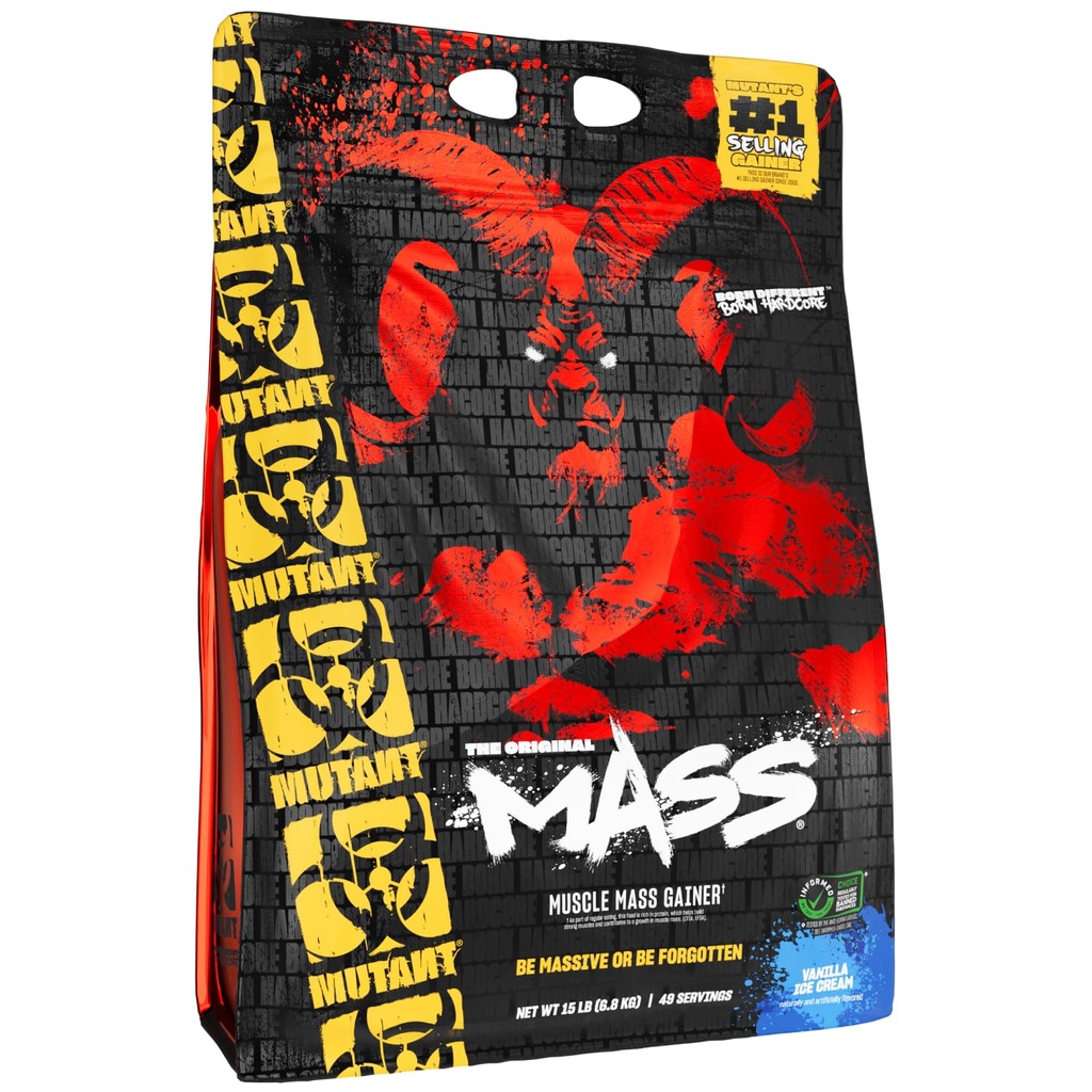 Mutant Mass Note 124; Vægt Mass Gainer Protein Powder - høj kalorie Protein Powder for Muscular Mass - Vanilla Is Cream - 15 Pund