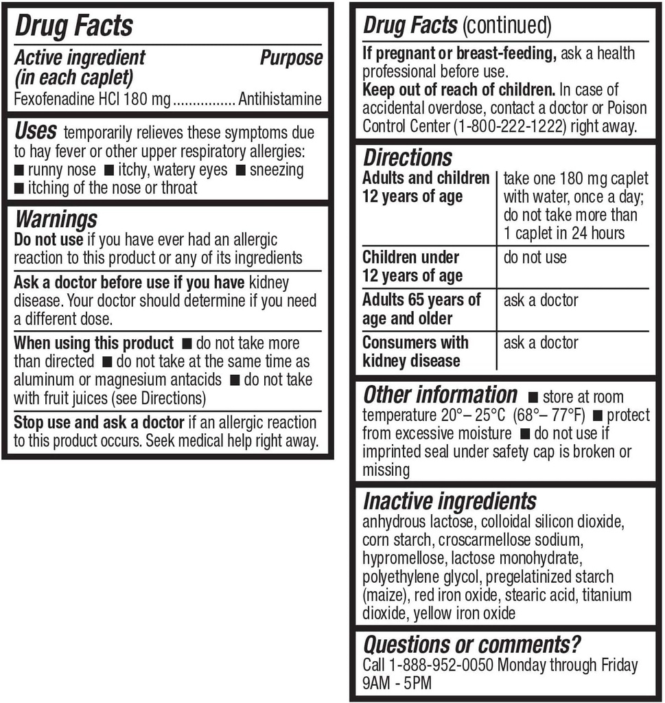 HealthA2Z Fexofenadine Hydrochlorid 180 mg, Antihistamin for Allergy Relief, 24- Hour Antihistamin for Allergy Relief (120 Tæl (pakning med 1))