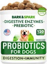 BARK&SPARK Dog Probiotic Chews - Gas, Diarrhea, Allergies - Enzymes + Prebiotics - Chewable Fiber - Digestion, Immunity - USA Made - 90 Ct - BeefLiver