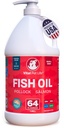 Fiskeolie til hunde - Sund hud & Coat, Salmon, Pollock, Alle naturlige supplement til kæledyr, kløende kløende Allergi & Inflammation Defense, Omega 3 EPA DHA, Brain & Heart Health, 64 oz