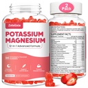 2 Pack Kalium Magnesium Supplement Gummies for voksne børn, Magnesium Glycinate & Kalium Citrate, Plus Multivitamin, Omega-3 & Black Pepper, Ben kramper, Muskel & hjerte sundhed, 120 Tæl
