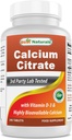 Bedste Naturals Calcium Citrate med vitamin D-3 240 tabletter (240 greve (pakke med 1))