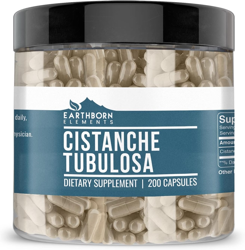 Earthborn Elements Cistanche Tubulosa (200 kapsler) Pure, No Fillers eller Additiver, Lab Verified