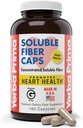 Yerba Prima Opløselige Fiber Formula Kapsler, 180 Greve - Premium Dietary Fiber Supplement, Natural, Koncentreret Opløselige Fiber, Gluten Free, Non- GMO, Lavet i USA