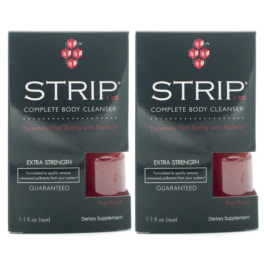 Wellgenix Strip Natural Detox Cleanser Fruit Punch Koncentreret Ekstra Styrke 1oz (2 Pack)