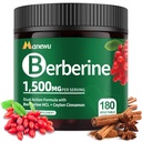 Økologisk Berberine supplement - 180 greve Berberine med Ceylon Cinnamon & Citrus Bergamot, kanel Kosttilskud, Berberine 1500mg Complex, 3- måned Supply